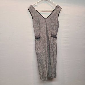 Banana Republic Dress Linen Gray V Neck Sleeveless Womens 6